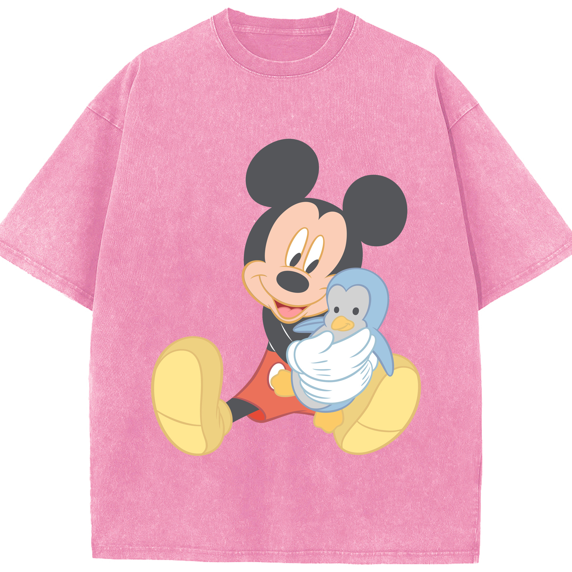 （画像用） ミッキーマウス Mickey Mouse 綿100% ヴィンテージ風 半袖Tシャツ（フロントプリント）
